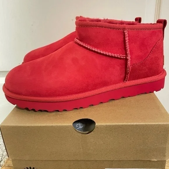 UGG® Australia Samba Red Classic Ultra Mini Suede Boots - Picture 4 of 16